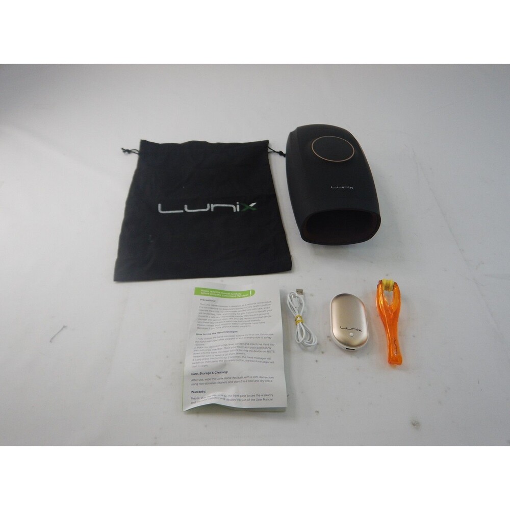 Heated Air Compression Hand Massager, Charcoal Black
